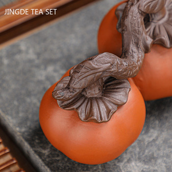 Творчески модел Райска ябълка Чай от лилава глина Домашен любимец Успех Орнамент за дома Ръчно изработени занаяти Аксесоари за декорация на китайска маса за чай