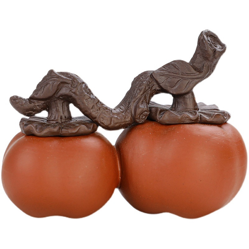 Radošs hurmas modelis Purpursarkanā māla tēja Mājdzīvnieks Veiksmi Mājas Ornaments Roku darbs Amatniecība Ķīniešu tējas galda dekorēšanas piederumi