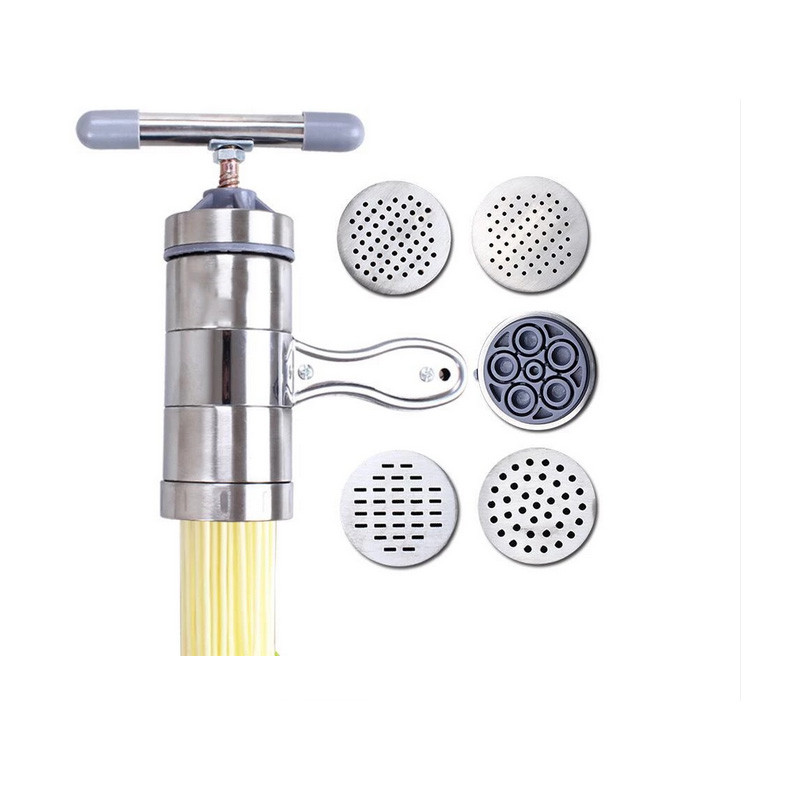 Nerūdijančio plieno rankinis makaronų aparatas rankinio slėgio makaronų gaminimo formavimo makaronų spagečių spaudimo mašina Buitinė spaudimo mašina