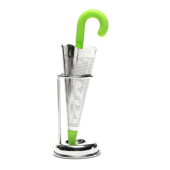 Най-новият инфузер за чай от неръждаема стомана Форма на чадър Силиконов филтър за билкови подправки Цедка-10 март
