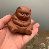 Recruit Wealth Cat Tea Kisállat cserepes tea figura Agyaggal díszített vízforraló Háziállatok Dekorációs teaszertartási készlet Kisállat kerámia teáskészlet