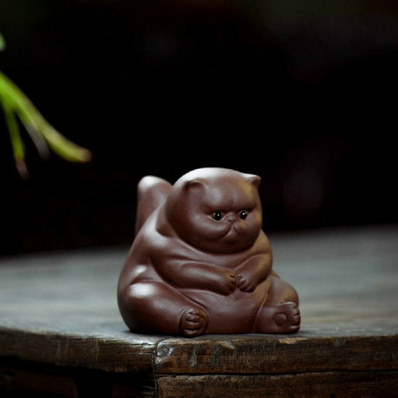 Recruit Wealth Cat Tea Kisállat cserepes tea figura Agyaggal díszített vízforraló Háziállatok Dekorációs teaszertartási készlet Kisállat kerámia teáskészlet