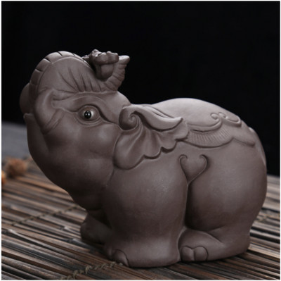 Tea Kisállat Nappali Elefánt Boutique Kijelző Irodai asztal Emelje Lucky Purple Homoktea Kiváló kidolgozású asztaldísz