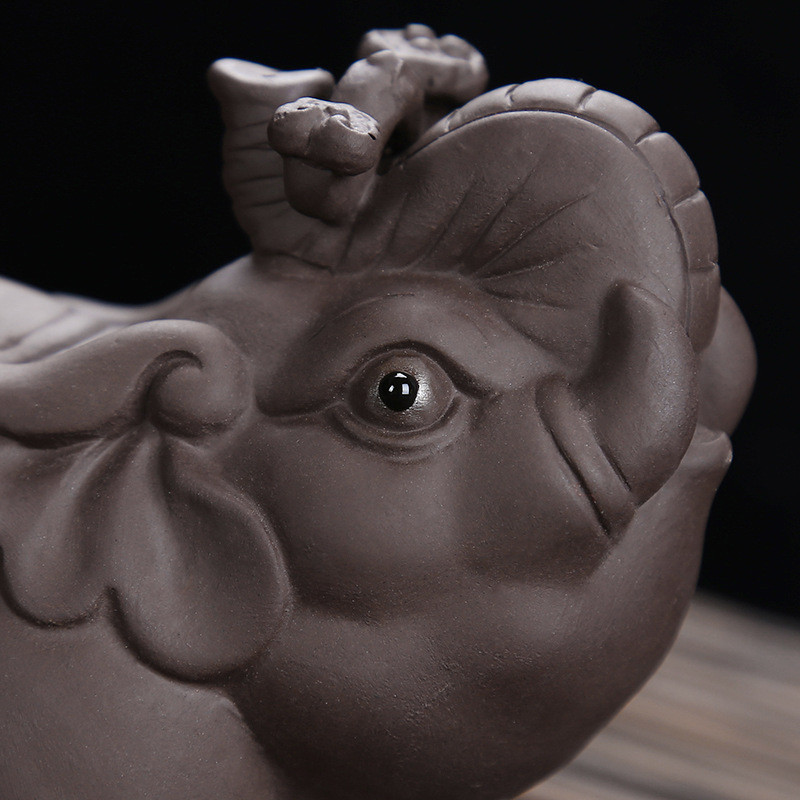 Tea Kisállat Nappali Elefánt Boutique Kijelző Irodai asztal Emelje Lucky Purple Homoktea Kiváló kidolgozású asztaldísz