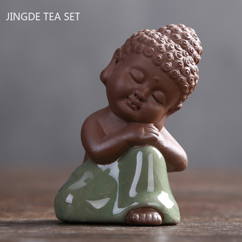 Creativity Ceramics Tea Pet Pet Buddha Monk Figurine Στολίδια Επιτραπέζια χειροτεχνία Χειροποίητα Διακόσμηση τραπεζιού τσαγιού Αξεσουάρ Δώρα