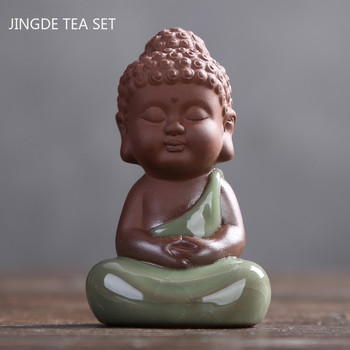 Creativity Ceramics Tea Pet Pet Buddha Monk Figurine Στολίδια Επιτραπέζια χειροτεχνία Χειροποίητα Διακόσμηση τραπεζιού τσαγιού Αξεσουάρ Δώρα