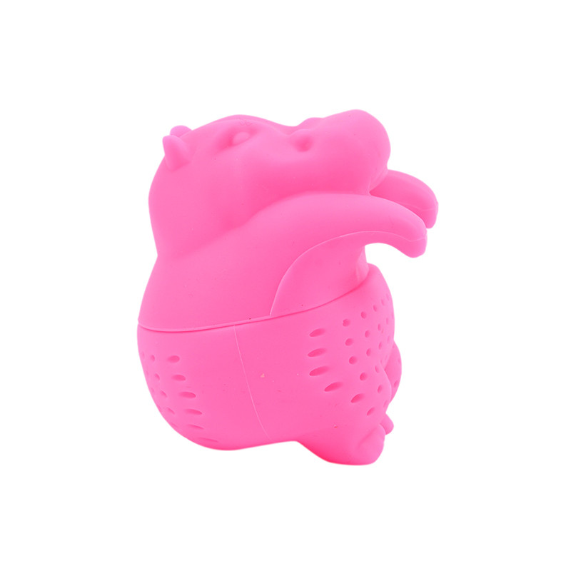 1 gab. Mājas vaļēju lapu difuzora piederumi, Silikona nīlzirgu formas tējas infuzors atkārtoti lietojams tējas sietiņš kafijas garšaugu filtrs