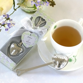 Heart Design Boon Tea Infuser Filter Wedding Souvenir Νυφική μπομπονιέρα ντους Δώρο SUB Sale