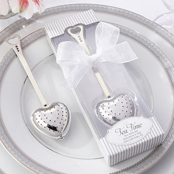 Heart Design Boon Tea Infuser Filter Wedding Souvenir Νυφική μπομπονιέρα ντους Δώρο SUB Sale