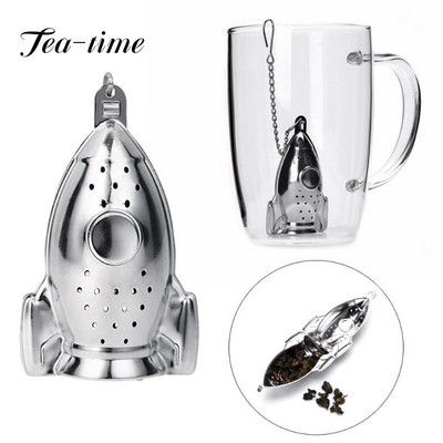 1 бр. Rocket Shape Tea Infusers Дифузор Loose Leaf Филтър за подправки от неръждаема стомана Творческа цедка за чай Infuser Кухненски инструменти