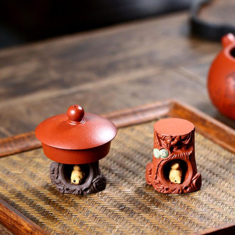 Violetinė molio arbata augintinė Kūrybinė voverė Linksmas lizdo medis Kunfu arbatos priedai Virtuvės arbatos indai, papuošalai