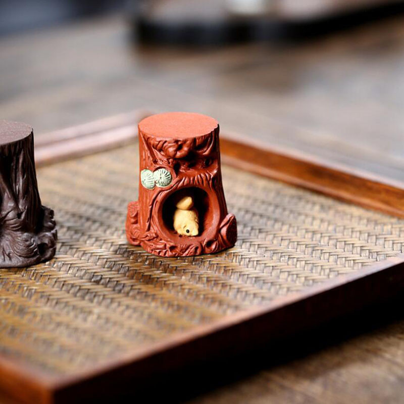 Violetinė molio arbata augintinė Kūrybinė voverė Linksmas lizdo medis Kunfu arbatos priedai Virtuvės arbatos indai, papuošalai