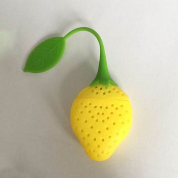 1 τεμ Cute Tea 7 Χρώμα Sweet Leaf Silicone Tea Infuser Επαναχρησιμοποιούμενο σουρωτήρι Δίσκος σταγόνων Novelty Tea Ball Herbal Spice Filter Tea Tools