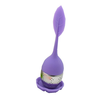 1db Aranyos tea 7 színű édes levelű szilikon tea infuser Újrafelhasználható szűrő csepptálca Újdonság teagolyó gyógynövényes fűszerszűrő teaeszközök