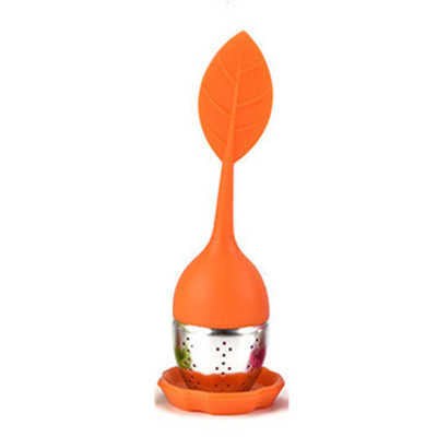 1db Aranyos tea 7 színű édes levelű szilikon tea infuser Újrafelhasználható szűrő csepptálca Újdonság teagolyó gyógynövényes fűszerszűrő teaeszközök