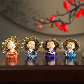 Boutique Τελετή τσαγιού Αξεσουάρ Χειροτεχνία Οικιακή δημιουργικότητα Yixing Ρητίνη Τσάι Διακόσμηση κατοικίδιων ζώων Μικρός μοναχός Μοντέλο στολίδι αγάλματος