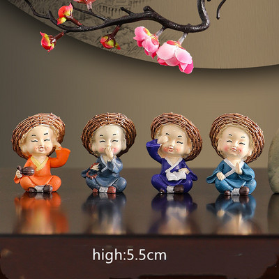 Boutique Τελετή τσαγιού Αξεσουάρ Χειροτεχνία Οικιακή δημιουργικότητα Yixing Ρητίνη Τσάι Διακόσμηση κατοικίδιων ζώων Μικρός μοναχός Μοντέλο στολίδι αγάλματος