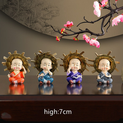 Boutique Τελετή τσαγιού Αξεσουάρ Χειροτεχνία Οικιακή δημιουργικότητα Yixing Ρητίνη Τσάι Διακόσμηση κατοικίδιων ζώων Μικρός μοναχός Μοντέλο στολίδι αγάλματος