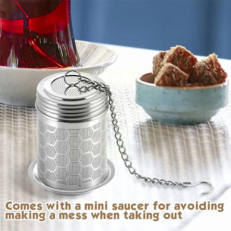 Nerūdijančio plieno filtras su dangteliu arbatos užpilu Nerūdijantis binauralinis kavos filtras arbatos plieno nuotėkio tinklelis arbatos tinklelis Ne W6J0