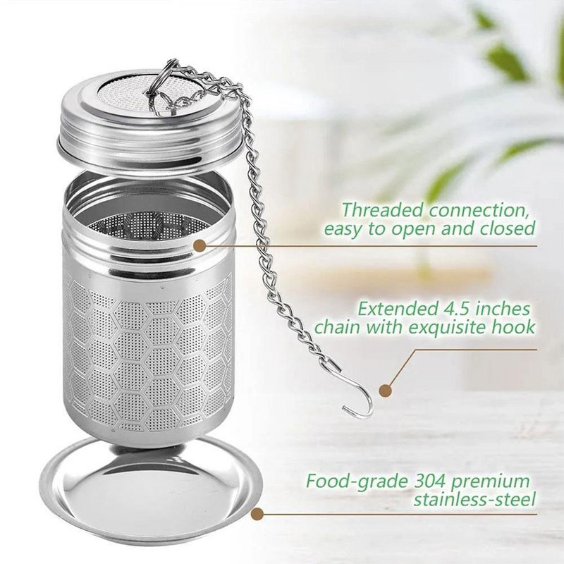 Nerūdijančio plieno filtras su dangteliu arbatos užpilu Nerūdijantis binauralinis kavos filtras arbatos plieno nuotėkio tinklelis arbatos tinklelis Ne W6J0