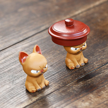 Κινεζική Boutique Purple Clay Tea Pet Bulldog Tea Figurine Στολίδια Χειροποίητα Crafts Σετ τσαγιού Διακόσμηση Αξεσουάρ