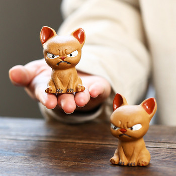 Κινεζική Boutique Purple Clay Tea Pet Bulldog Tea Figurine Στολίδια Χειροποίητα Crafts Σετ τσαγιού Διακόσμηση Αξεσουάρ