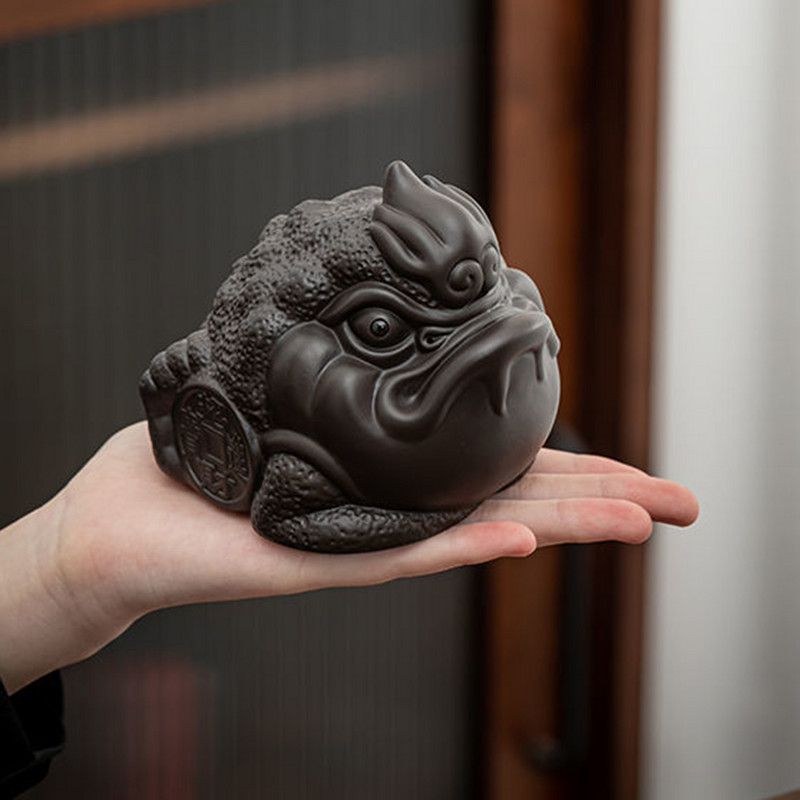 Lila Agyag Tea Kisállat Arany Varangy Tea Play Teaceremónia Díszek Teáskészlet Kiegészítők Otthoni dekorációk