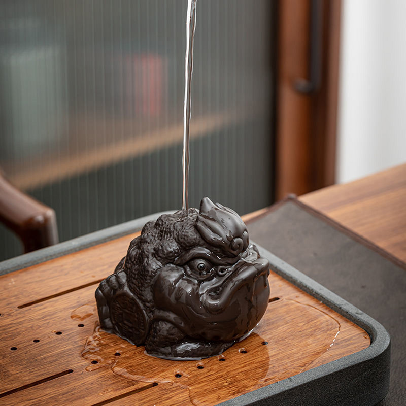 Lila Agyag Tea Kisállat Arany Varangy Tea Play Teaceremónia Díszek Teáskészlet Kiegészítők Otthoni dekorációk