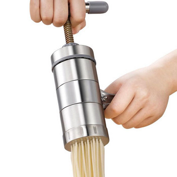 Ръчна машина за паста от неръждаема стомана Машина за ръчно притискане на юфка Машина за преса за спагети за тесто Домакинска машина за пресоване
