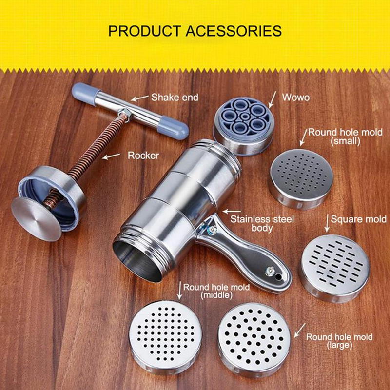 Nerūsējošā tērauda rokasgrāmata makaronu mašīna ar roku spiedienu nūdeļu automāts pelējuma mīklas spageti preses mašīna mājsaimniecības presēšanas mašīna