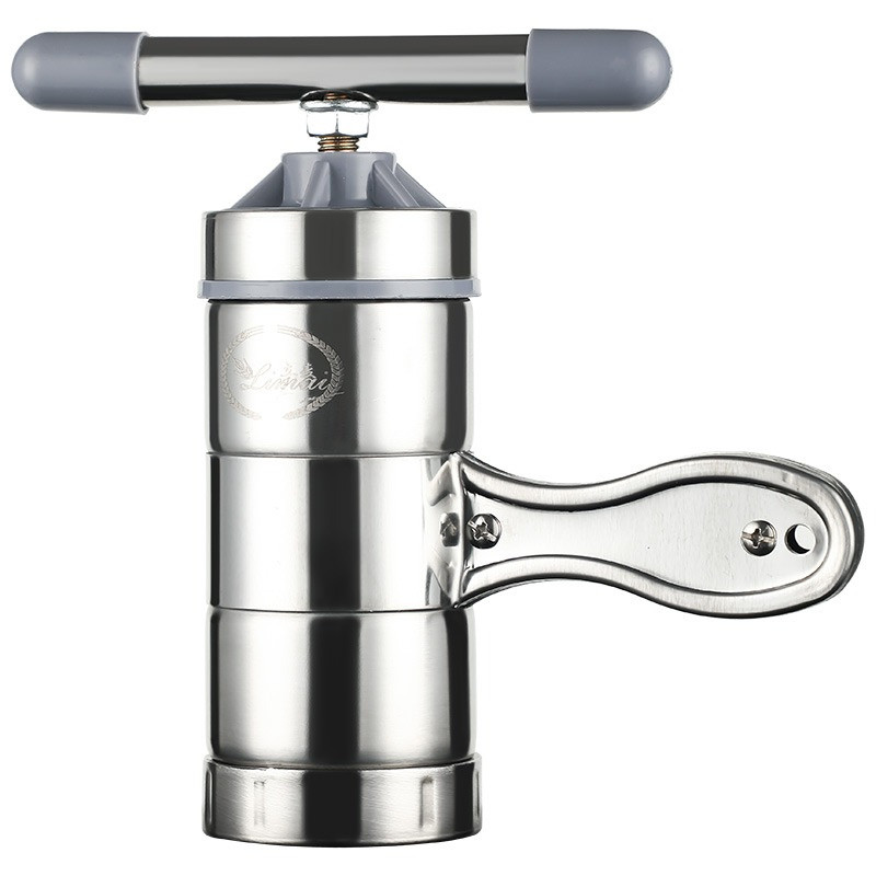 Daugiafunkcinis rankinis nerūdijančio plieno makaronų aparatas, taupantis darbą, sukamasis stumiamas makaronų presas, virtuvės buitinis makaronų aparatas