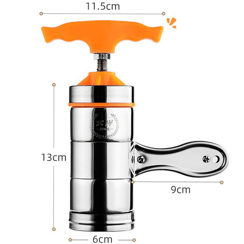 Daugiafunkcinis rankinis nerūdijančio plieno makaronų aparatas, taupantis darbą, sukamasis stumiamas makaronų presas, virtuvės buitinis makaronų aparatas