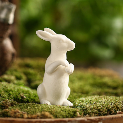 Rankų darbo balto porceliano katės papuošimas gimtadienio dovana triušiui žaislas Kung Fu arbatos rinkinio ceremonija arbatos papuošalas figūrėlė zuikis arbatos gyvūnėlis