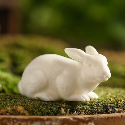 Rankų darbo balto porceliano katės papuošimas gimtadienio dovana triušiui žaislas Kung Fu arbatos rinkinio ceremonija arbatos papuošalas figūrėlė zuikis arbatos gyvūnėlis