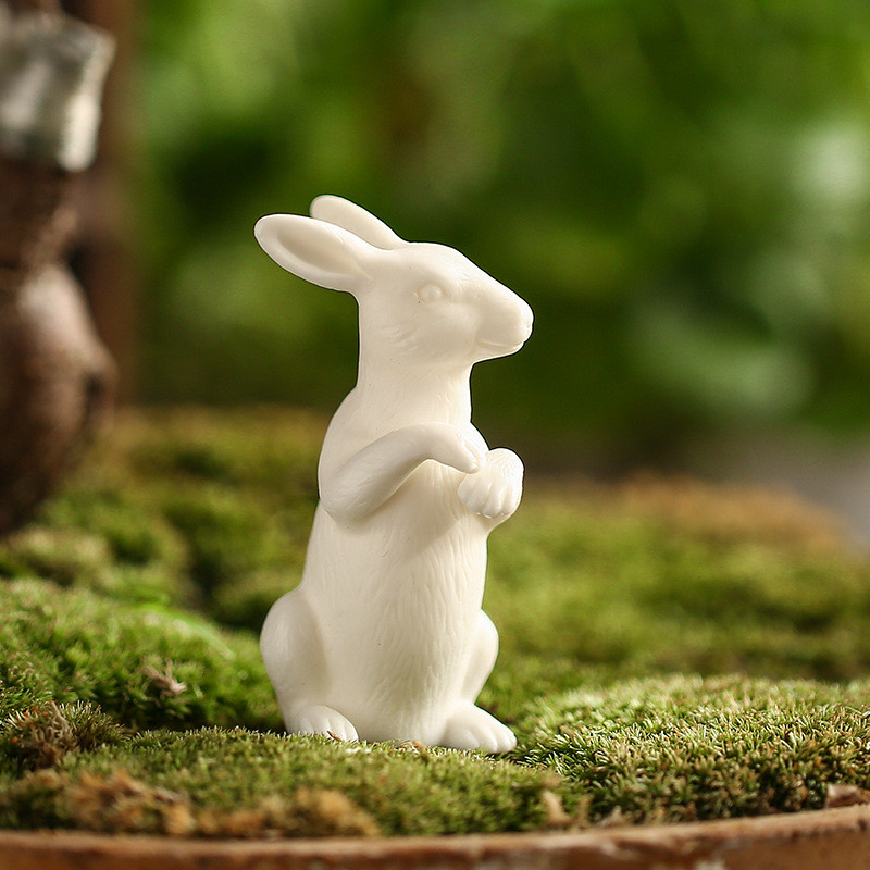 Rankų darbo balto porceliano katės papuošimas gimtadienio dovana triušiui žaislas Kung Fu arbatos rinkinio ceremonija arbatos papuošalas figūrėlė zuikis arbatos gyvūnėlis
