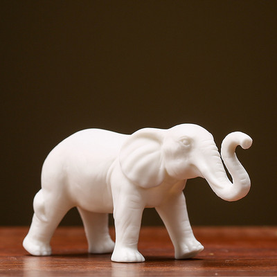 1PC Слон Керамика Маса за чай Домашни любимци Бюро Орнаменти Миниатюрни фигурки на животни Скулптура Домашен декор