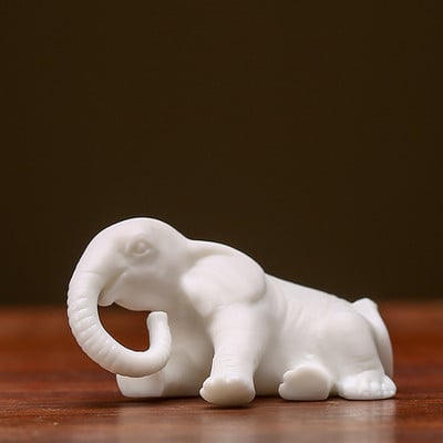1PC Слон Керамика Маса за чай Домашни любимци Бюро Орнаменти Миниатюрни фигурки на животни Скулптура Домашен декор