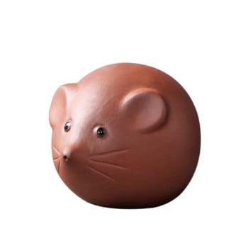 Purple Clay Tea Pets Lucky Small Mouse άγαλμα Στολίδι Χειροποίητα Γλυπτικά Χειροτεχνήματα Σετ τσαγιού σπιτιού Αξεσουάρ διακόσμησης