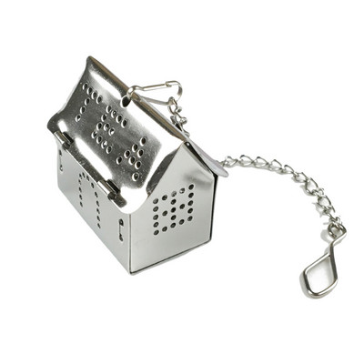 Teáskanna formájú laza tea infuser rozsdamentes acél leveles teafőző szűrő láncos csepegtető tálcával gyógynövényes fűszerszűrővel