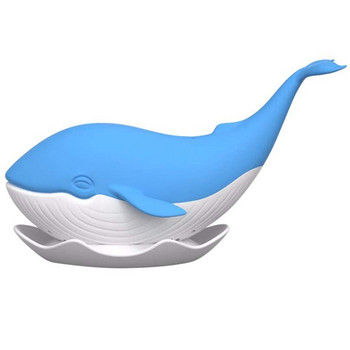 Φορητό φίλτρο τσαγιού χαριτωμένο φάλαινα, ανθεκτικό στη θερμότητα φίλτρο τσαγιού με δίσκο σταγόνων Novelty φίλτρο μπαχαρικών με βότανα Εργαλεία τσαγιού