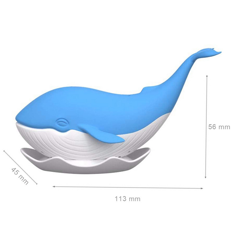 Pārnēsājams tējas infuzētājs Cute Vaļa silikona karstumizturīgs tējas sietiņš ar pilienu paplāti Novelty Ball garšvielu filtru tējas rīki