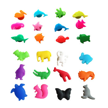 Glassmarkers Silicone Charms Marker Drink Recognizer Cup Ετικέτες Γυαλιά Μπουκάλι Κόκκινο Animal Label Identifiers