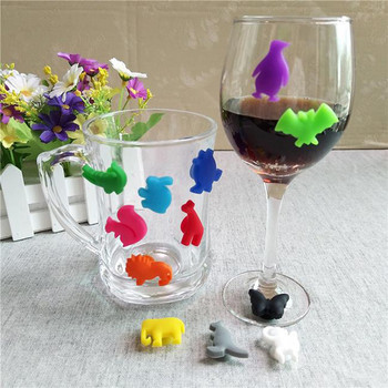 Glassmarkers Silicone Charms Marker Drink Recognizer Cup Ετικέτες Γυαλιά Μπουκάλι Κόκκινο Animal Label Identifiers