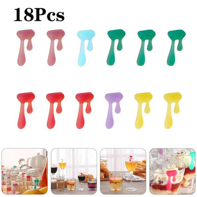 Borospohár jelölő Borbűvek Poharak Azonosító Jelölő Poharak Poharak Markerek Szilikon Üveg Virág alakú Poharak Címke