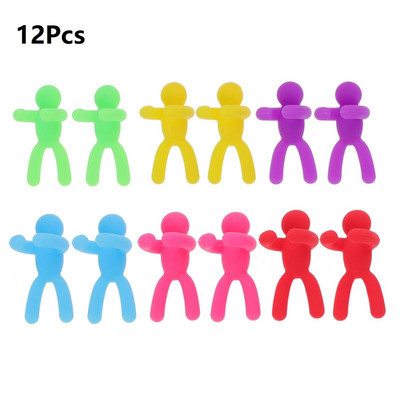 Borospohár jelölő Borbűvek Poharak Azonosító Jelölő Poharak Poharak Markerek Szilikon Üveg Virág alakú Poharak Címke