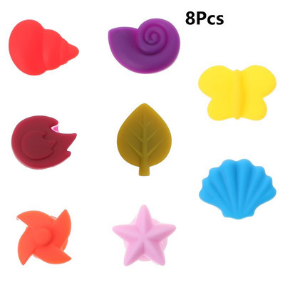 Borospohár jelölő Borbűvek Poharak Azonosító Jelölő Poharak Poharak Markerek Szilikon Üveg Virág alakú Poharak Címke