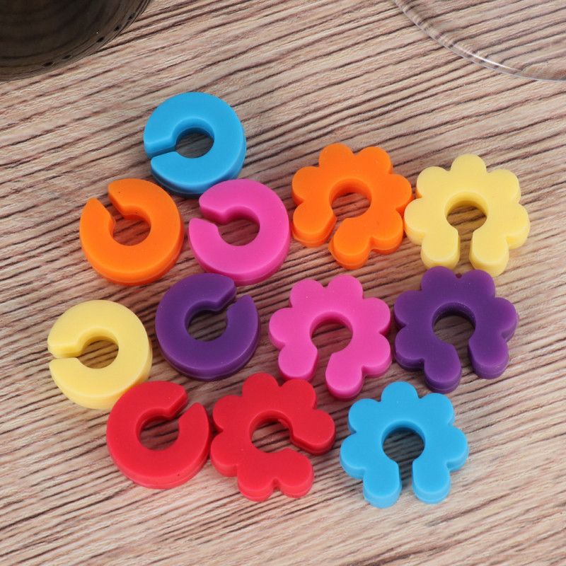 Borospohár jelölő Borbűvek Poharak Azonosító Jelölő Poharak Poharak Markerek Szilikon Üveg Virág alakú Poharak Címke