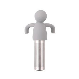 Mažo žmogaus formos silikoninis arbatos sietelis su arbatos infuzijos filtru, skirtas arbatos maišelių virimui arbatos puodelio dekoravimui virtuvės priedai ir