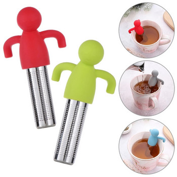 Little Man Shape Silicone Tea Strain with Tea Infuser Filter for Brewing Tea Bags Tea Cup Decoration Αξεσουάρ κουζίνας&