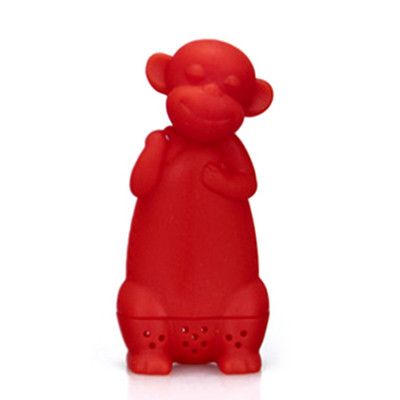 Karikatūra Silikona pērtiķa tējas iesmidzinātājs Tējas filtra difuzors Atkārtoti lietojams tējas sietiņš Garšvielu vaļēju tējas lapu augu rīks Tējkanna tējas maisiņi